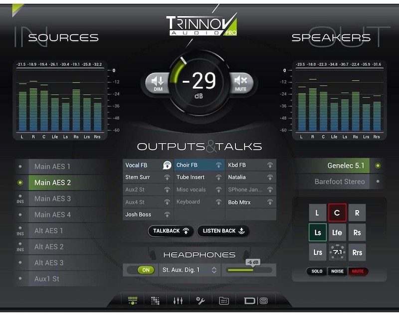 trinnov d mon main screen